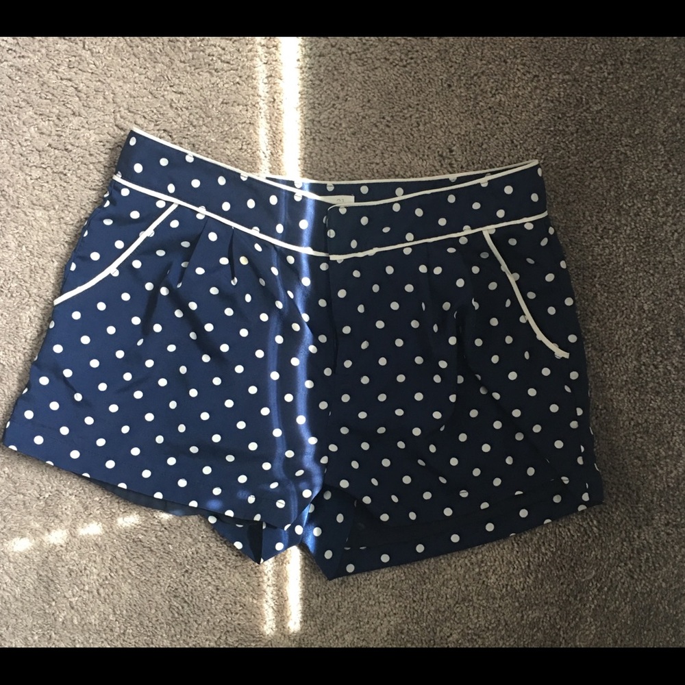 Navy blue polka dot shorts